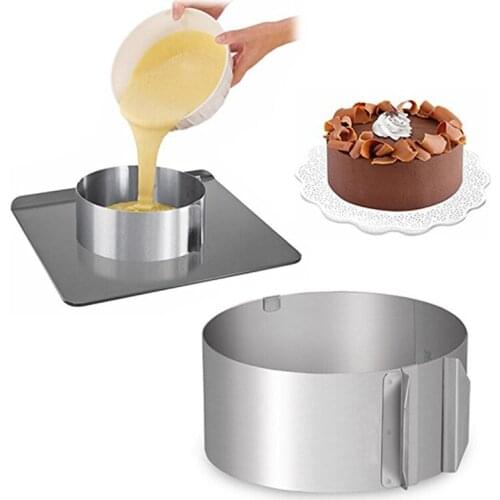 6~12inch Retractable Stainless Steel Circle Mousse Ring Baking Tools Set Adjustable Cake Mold Pastry Ring Bakeware Kitchen 25