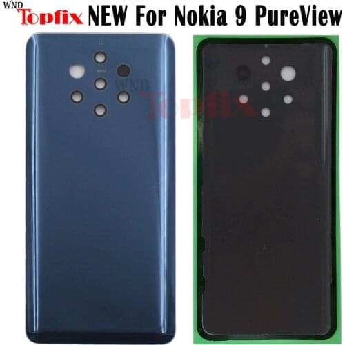 NEW Original For Nokia 9 PureView Back Battery Cover Door Rear Glass Housing Case For Nokia 9 Battery Cover housing With Logo