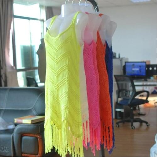 Beach Cover Up Crocheted Fringe Bikini Cover Up Swimwear Women Skirts Beach dress Bathing Suit Cover Ups