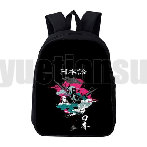 12/16 Inch Japan Samurai Backpack Anime Trendy 3D Printed Backpack Bushido Samurai Children Schoolbags for Teenager Mochila