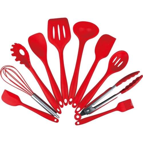 Silicone kitchenware 10-piece set Non-stick cookware Silicone kitchenware set Eco-friendly cooking tool 10 piece spatula set