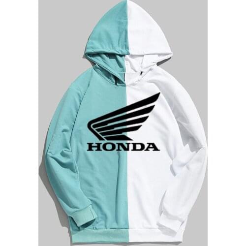 Fashion Hoodie Men’s Honda Car Wing Logo Print Sweatshirt Colour Stitching Hoodie Pullover Loose Streetwear Men Women Hoody