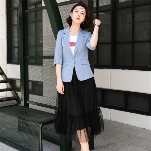 Spring Fall Women Business Suits with Skirt and Blazer Sets Work Wear Jackets Clothes