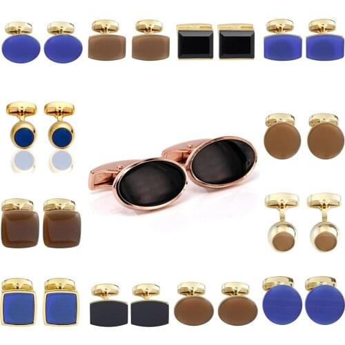 MeMolissa Luxury High-grade jewelry Mens gold metal cufflinks mens opal cufflinks Business Shirts Cufflink Bouton De Manchette