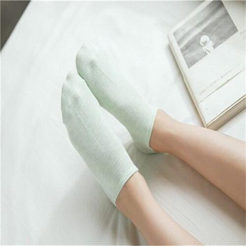Women Shallow Mouth Cotton Solid Colorful Red Grey Blue Female Casual Ankle Socks
