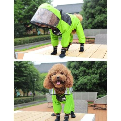 Dog Raincoat Pet Waterproof Sunscreen Jumpsuit Dog Clothes Puppy Outdoor Travel Jacket Windproof Coat Pet Supplies Accessories