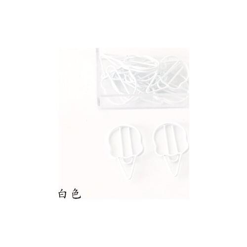 15 pcs white ice cream shape paper clips bookmarks notes hand account decoration photo message clip paper clips