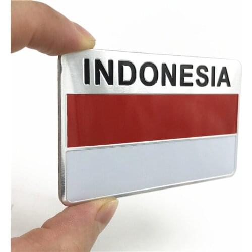 3D Indonesia National Sticker Car Styling Flag Emblem Badge Decal Window Bumper Waterproof Body Decoration Universal Decal
