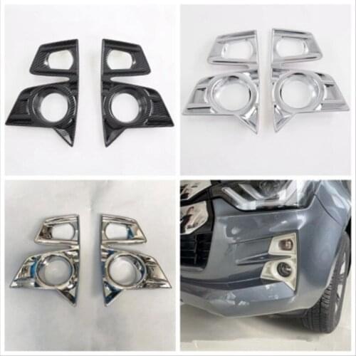 ABS Carbon fiber Car Front Foglight Cover Frame Trim Sticker For ISUZU D-MAX 2021