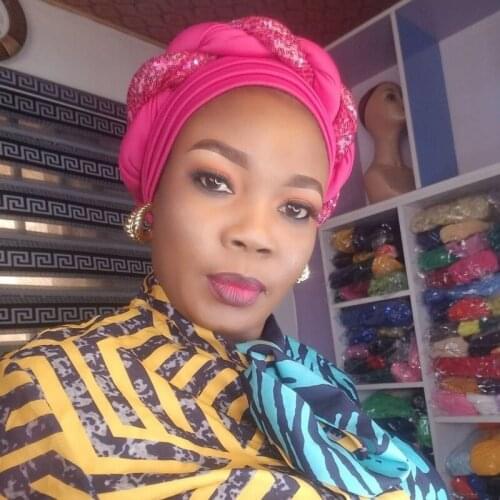 African Headtie Turbans Women Two Braids With Sequins Head Wraps Fashion New Elegant Streetwear Prom African Hijabs Caps Bonnets