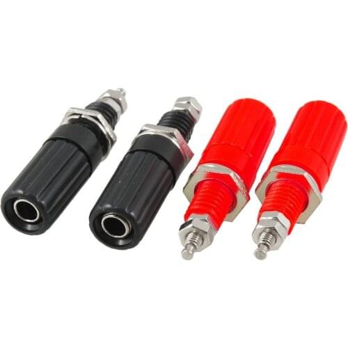 Promotion! New 4 Pcs Metal Body 4mm Female Banana Socket 7mm Thread Binding Post Terminals