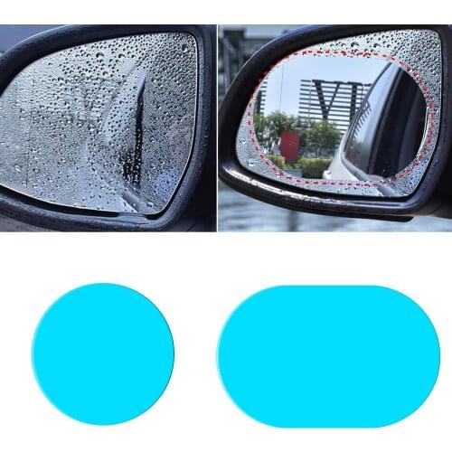 2pcs Car Sticker Car Mirror Window Clear Film Anti Fog Waterproof Membrane Mirror Protective Film Anti-glare Car Accessories