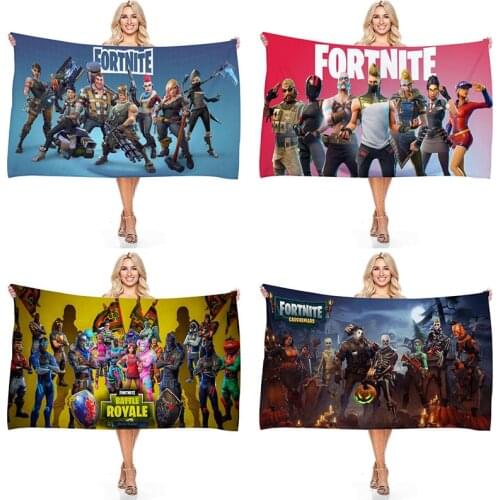 Original Fortnite Microfiber Soft Bath Towel Fashion Adult and Child Quick Dry Bathing Beach Spa Bathrobes Wash Large Bath Towel