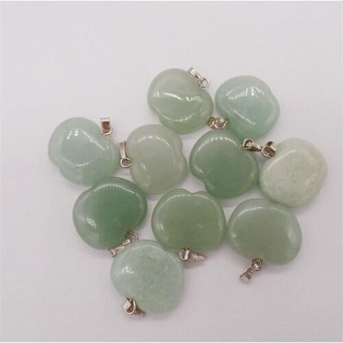 100Pcs 20x15x6mm Natural Green Aventurine Carved Apple Pendant Beads For DIY Jewelry Making Necklace Accessories Special Gift