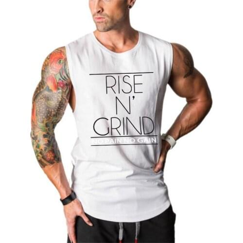 Brand Fitness clothing gyms tank top men No Pain No Gain canotta bodybuilding tanktop Sleeveless shirt Sportwear muscle shirt