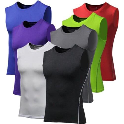Running T-Shirts Fitness Running Quick-drying Vest Breathable Training Stretch Compression Tights Gym Workout Clothes Underwear