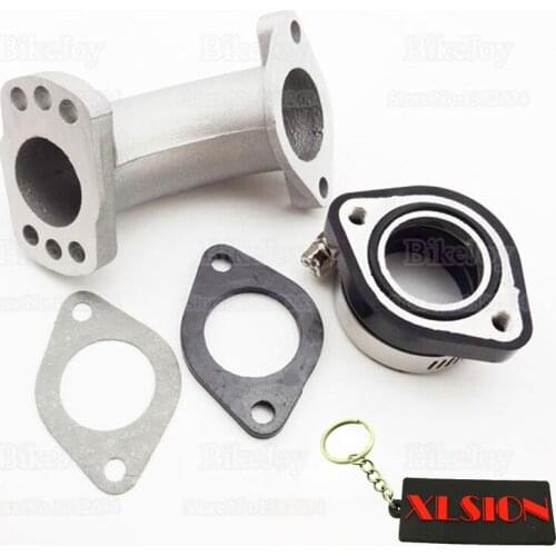 Carb Carburetor Intake Adapter Boot Rubber Pipe & VM24 Manifold Flange & Gasket Set for 150cc-250cc Pit Dirt Bike ATV Quad Buggy