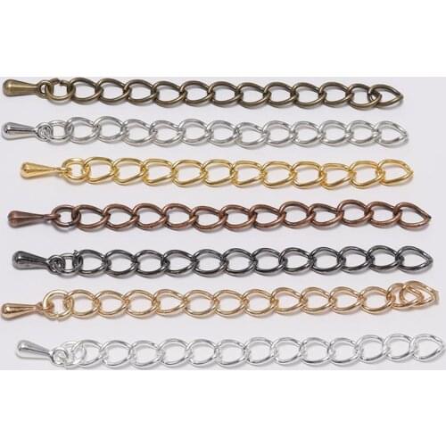 20pcs/lot 50mm 70mm Tone Extended Extension Tail Chain Connector For DIY Jewelry Making Findings Bracelet Necklace