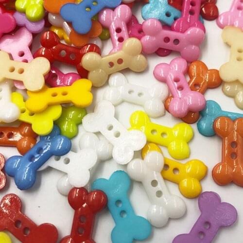 Lovely 2 Holes 100pcs Small Bone Colorful Button 18x10mm Plastic Buttons For Sewing Garment Supplies Accessory PT111