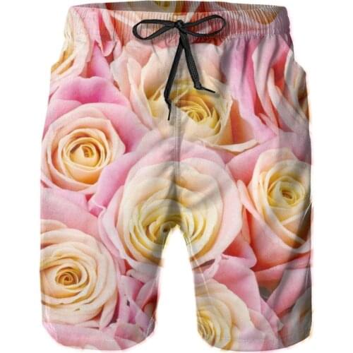 Mens Swimwear Swim Shorts Trunks Bunch Of Bicolored Rose Flower Beach Board Shorts Swimsuits Mens Running Sports Surffing shorts