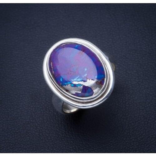 Natural Turquoise Handmade Unique 925 Sterling Silver Ring 6.5 B1307