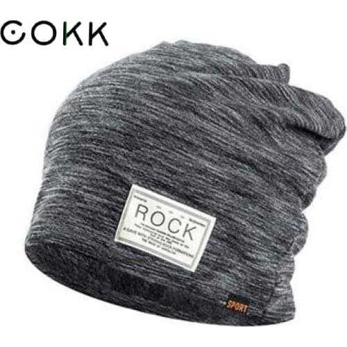 COKK Hat Winter Men Knitted Beanie Winter Hats For Men Women Unisex Simple Casual Bonnet Velvet Warm Beanies For Men Gorro