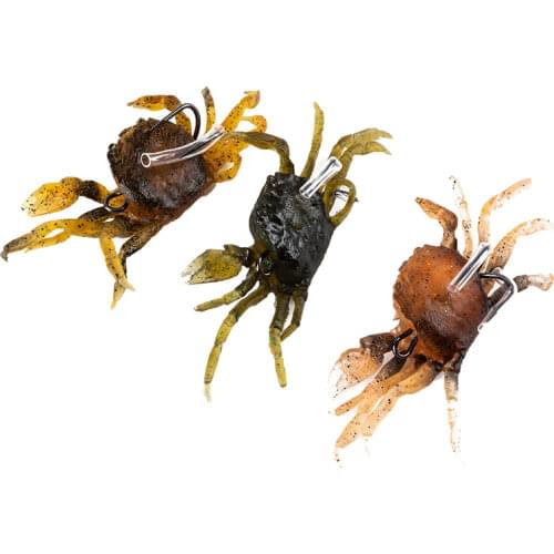 Silicone Road Bait 3D Simulation Crab Bait with Hook Sea Fishing Bait Tackle