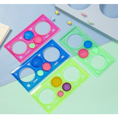 Cute Plastic Spirograph Ruler Kawaii Circle Template For Kids Drawing Gift Korean Stationery Student