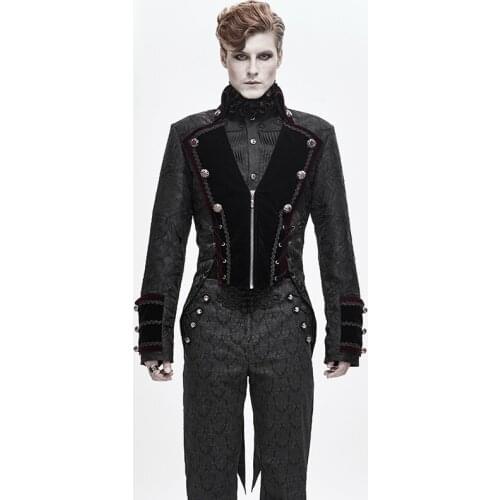 Tuxedo Wedding Groom Stage Suits Dress Coat Tails Men Jacket Dress Coat Men Black Gothic Tail Coat