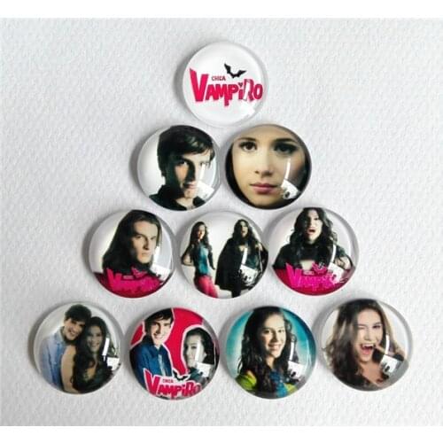 10pcs/lot The Vampire Diarie 20mm Chica Vampiro Glass Cabochons Jewelry Finding Cameo Pendant bracelet Earrings Settings
