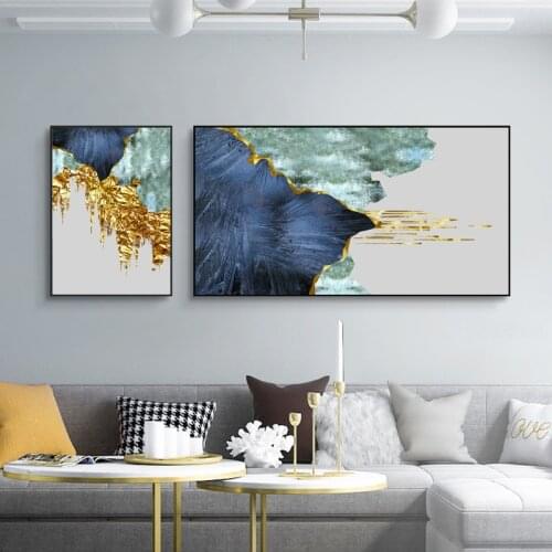 Gold leaf Texture Gems Abstract Poster Home Decor Picture Nordic Canvas Painting Wall Luxury Poster and Print for Living Room