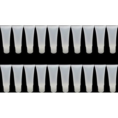 Pack of 20 Refillable Mini Clear Empty Lip Gloss Balm Containers Soft