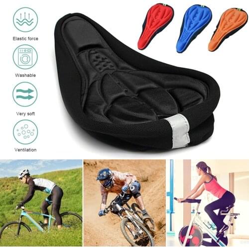 MTB Mountain Bike Cycling Thickened Extra Comfort Ultra Soft Silicone 3D Gel Pad Cushion Cover Bicycle Saddle Seat 4 Colors