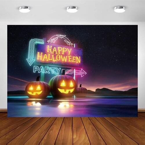 Happy Halloween Party Backdrop Pumpkin Lantern Photography Background Vinyl Polyester Photocall Photozone Photo Studio Shoot