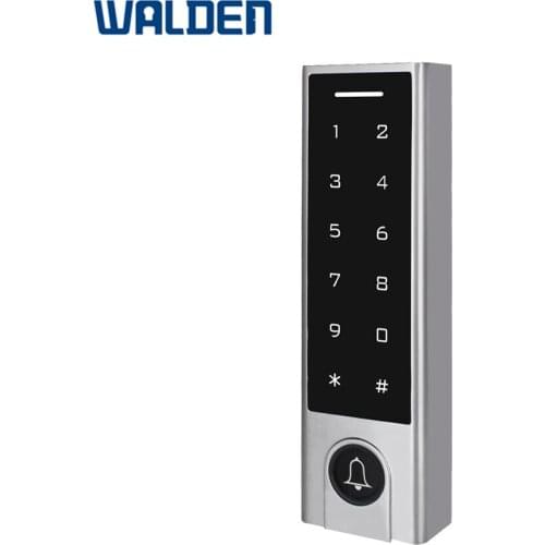 Waterproof Metal 125KHz Touch-screen Keypad rfid EM Card reader Standalone Access Control with Doorbell