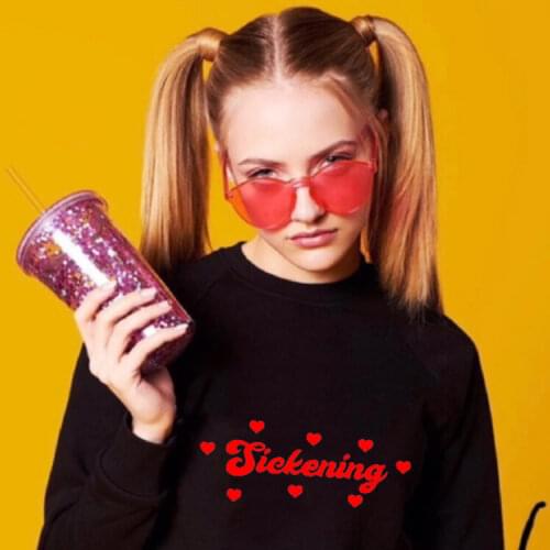 Sickening Aesthetic Pink Harajuku Women Sweatshirt Winter Warm Cute Plus Size Casual Female Hooded Pullover TopsLoose Coat