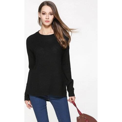 IANLAN 2019 New 100% Acrylic Loose Knit Sweaters Womens Autumn/Winter Long Sleeve Pullover Round Neck Basic Sweater IL00068