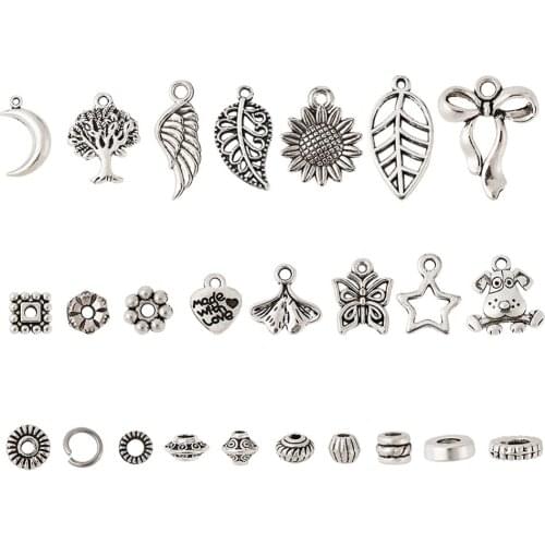 1Box Tibetan Style Metal Mixed Charm Pendants for DIY Jewelry Necklace Bracelet