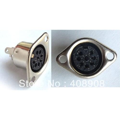 10PCS 8 PIN DIN Female Socket Hulled Panel Mount Connectors Soldering iron DINs