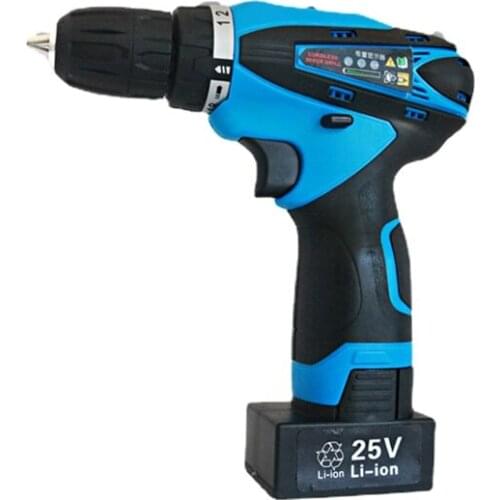 12V/25V Electric Drill Cordless Electrical Screwdriver Two-Speeds Waterproof Rechargeable Lithium Battery Power Tools NS h5