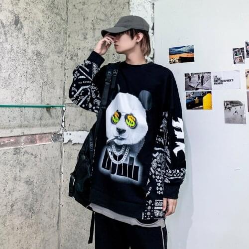 2021 Graphic Long Sleeve T-Shirt For Men Streetwear Cotton Fashion Crewneck Tee