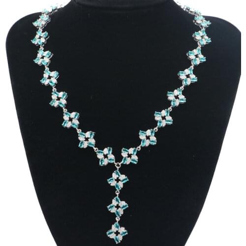 40x21mm SheCrown European Design 8.4g Flowers Green Peridot White CZ 925 Sterling Silver Earrings Women