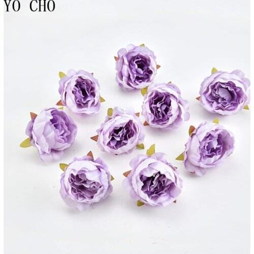 5 pcs Artificial Rose Flower Heads For Flower Walls Wedding Home Decorations DIY Christmas Wreath Crafts Silk Peony Flower Heads
