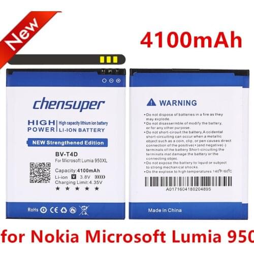 Chensuper 4100mAh BV-T4D battery for Nokia Microsoft Lumia 950 XL CityMan Lumia 940 XL RM-1118 RM-1116 BVT4D