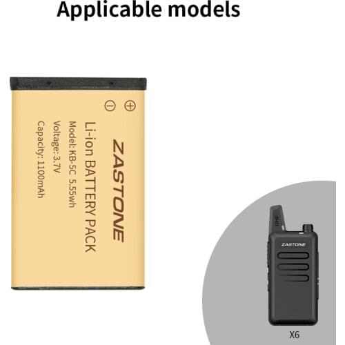 Zastone X6 Walkie Talkie Battery 1100Mah Two Way Radio Battery