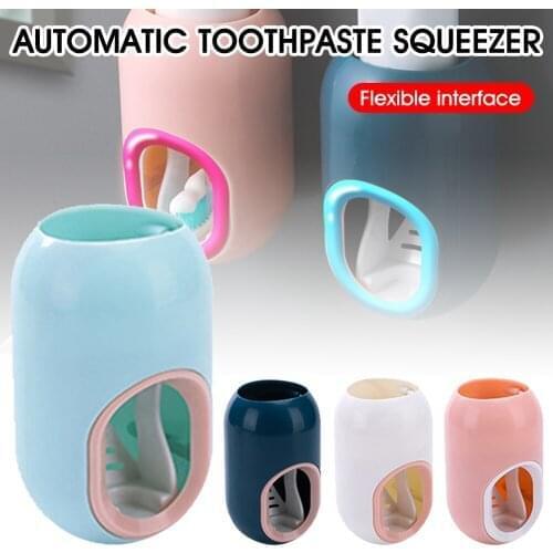 Automatic Toothpaste Dispenser Toothpaste Squeezer Wall Mount Holder Toothbrush Squeezer Holder Rack Home Bathroom Accessories