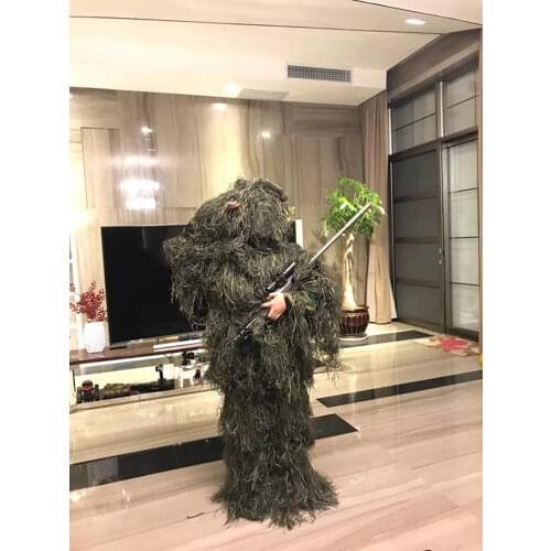 Child Tactical Sniper Universal Camouflage Suits Woodland Clothes Adjustable Size Ghillie Suit For Hunting Set Kits new