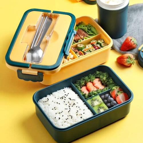Bento box With Compartment japanese style for kids Student food container Wheat Straw Material Leak-Proof Square lunch box