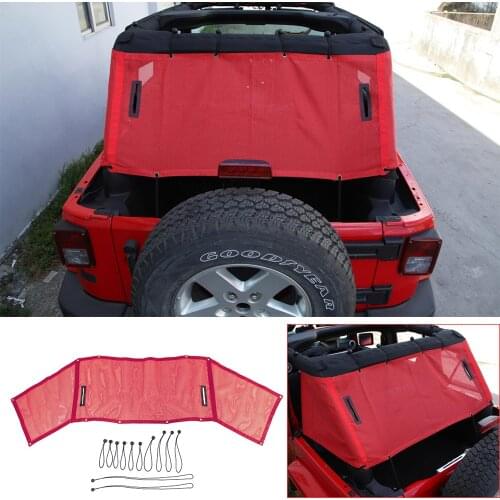 Red Trunk Sunshade Mesh Insulation Net Cover Forfor Jeep Wrangler JK 2007-2017 4-Door