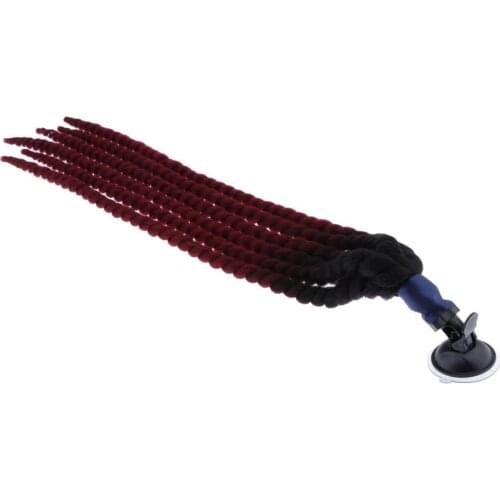 Helmet Hair Pigtail Red Gradient Ramp Helmet Braids Ponytail Motorcycle